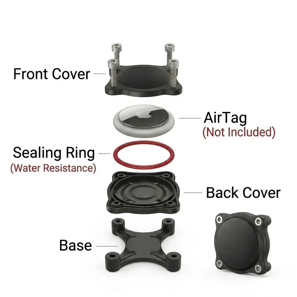 Precision AirTag mounting system